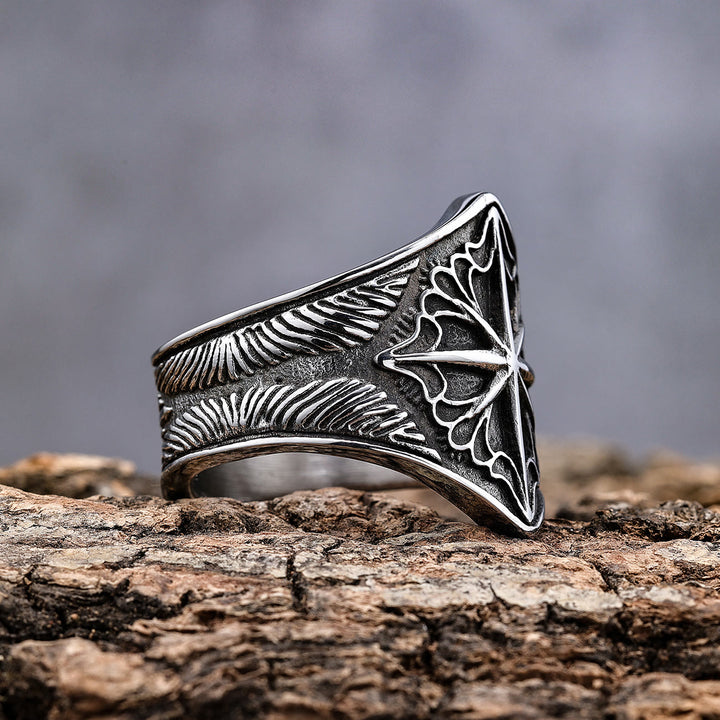 WorldNorse Six Pointed Star Stainless Steel Ring