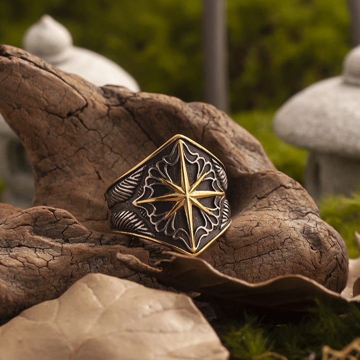 WorldNorse Six Pointed Star Stainless Steel Ring