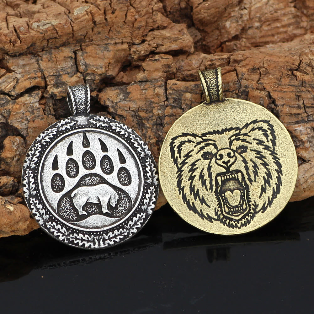 WorldNorse Viking Bear Paw Two Sided Necklace