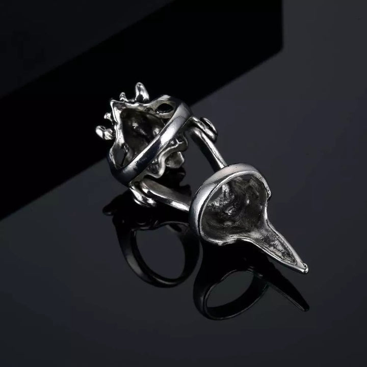 WorldNorse Norse Dragon Skull Full Finger Ring