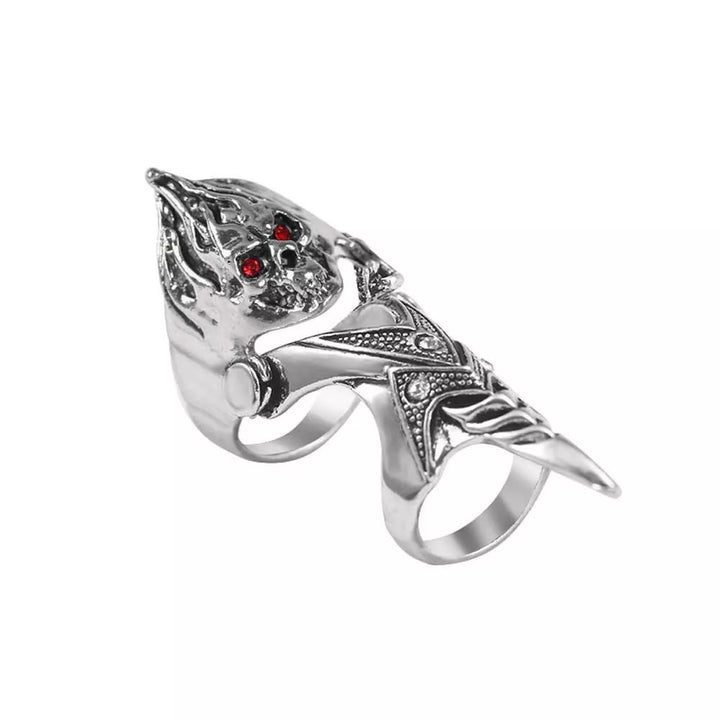 WorldNorse Norse Dragon Skull Full Finger Ring