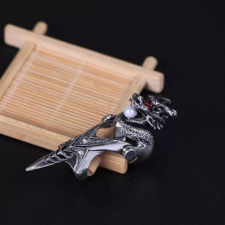 WorldNorse Norse Dragon Skull Full Finger Ring