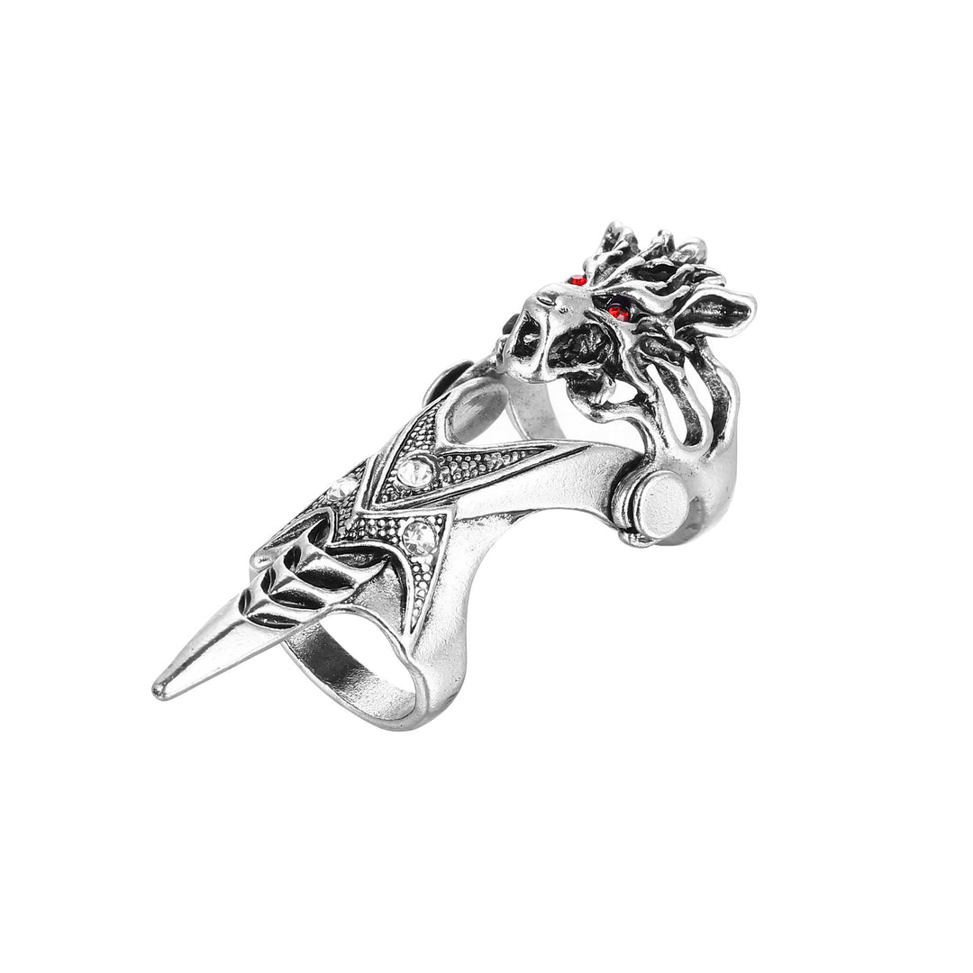 WorldNorse Norse Dragon Skull Full Finger Ring