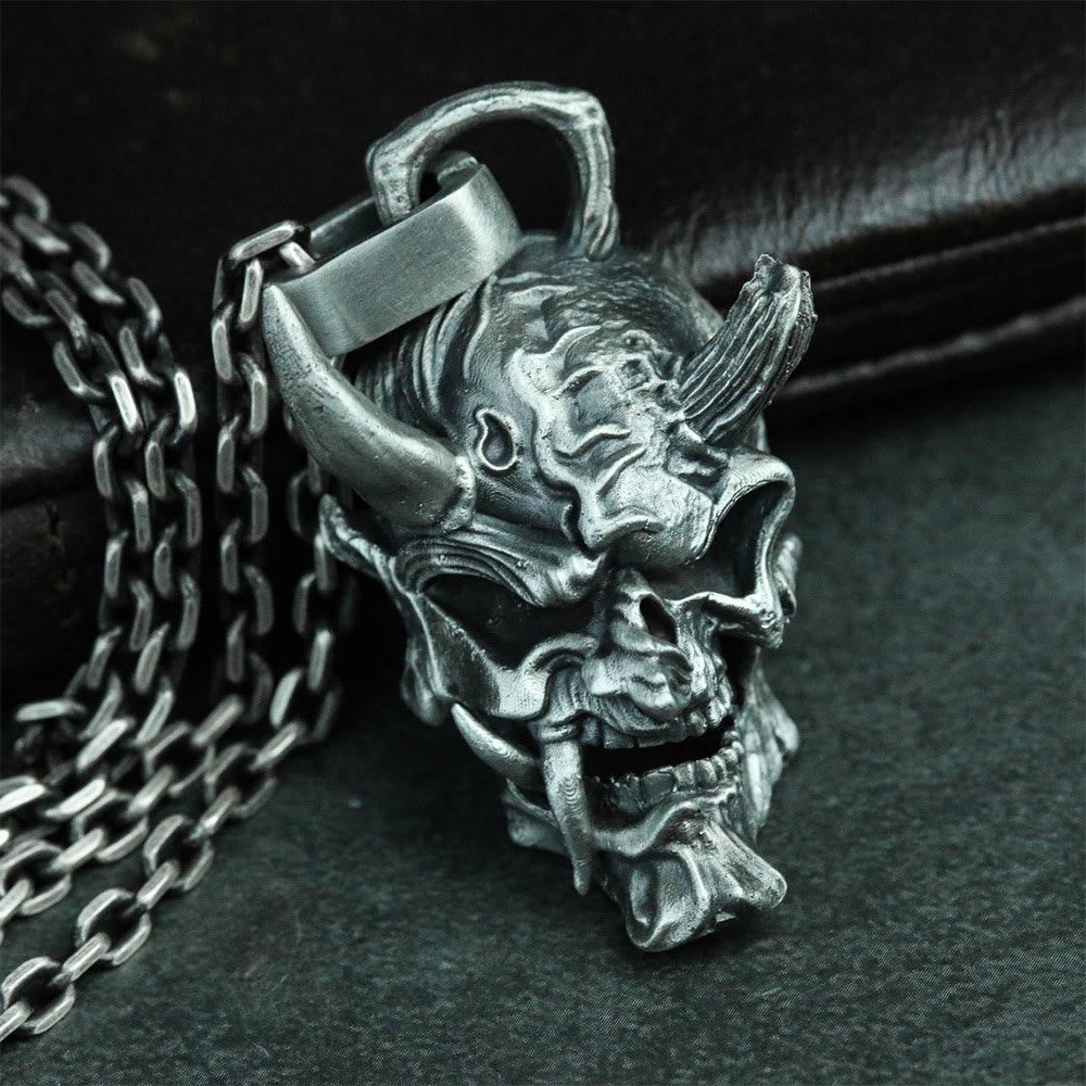 WorldNorse Demonic Horned Skull Necklace