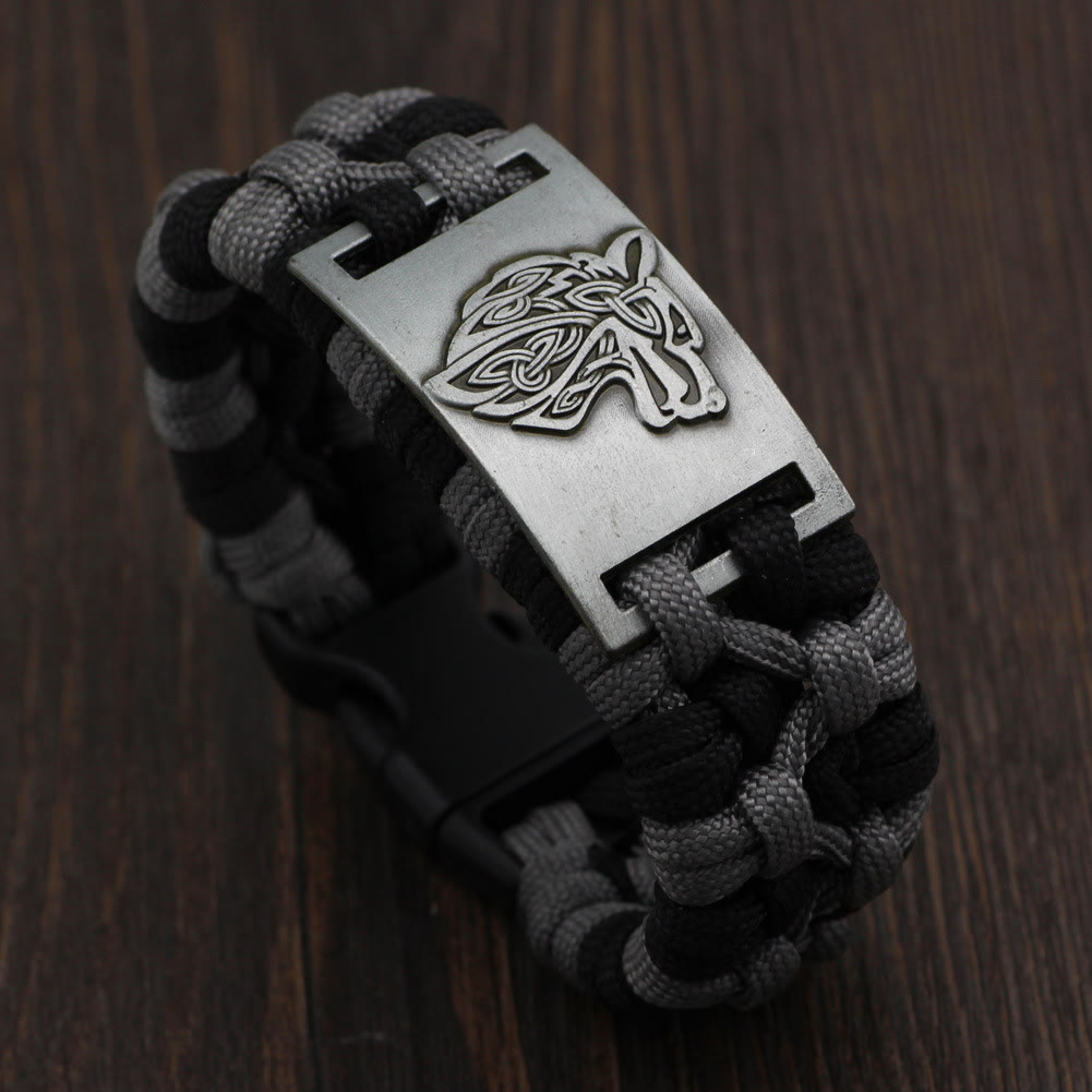 WorldNorse Braided Wolves Paracord Bracelet