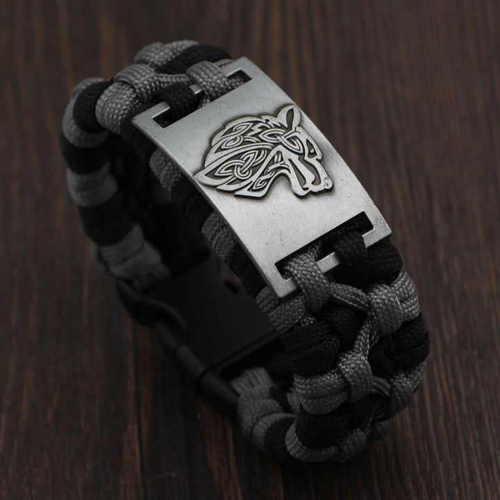 WorldNorse Braided Wolves Paracord Bracelet