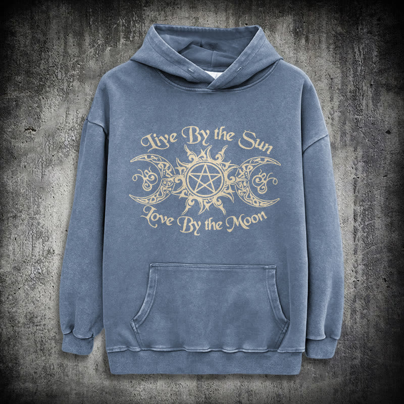 WorldNorse Live By The Sun Celtic Knot Washed Hoodie - Blue - 3XL - image 19