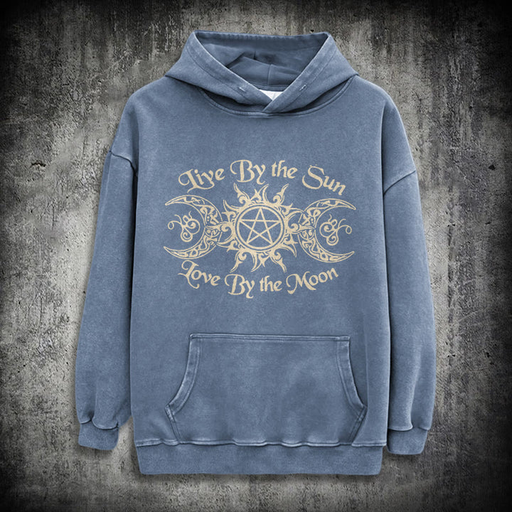 WorldNorse Live By The Sun Celtic Knot Washed Hoodie - Blue - 3XL - image 19