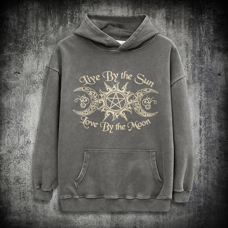 WorldNorse Live By The Sun Celtic Knot Washed Hoodie - Grey - 3XL - image 12
