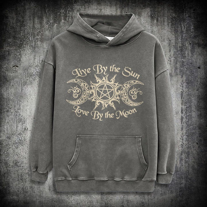WorldNorse Live By The Sun Celtic Knot Washed Hoodie - Grey - 3XL - image 12