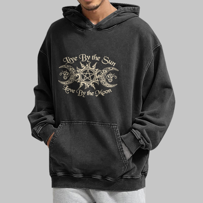 WorldNorse Live By The Sun Celtic Knot Washed Hoodie - image 5