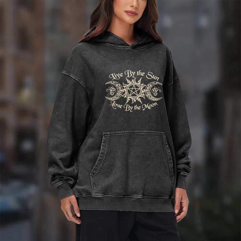 WorldNorse Live By The Sun Celtic Knot Washed Hoodie - image 11