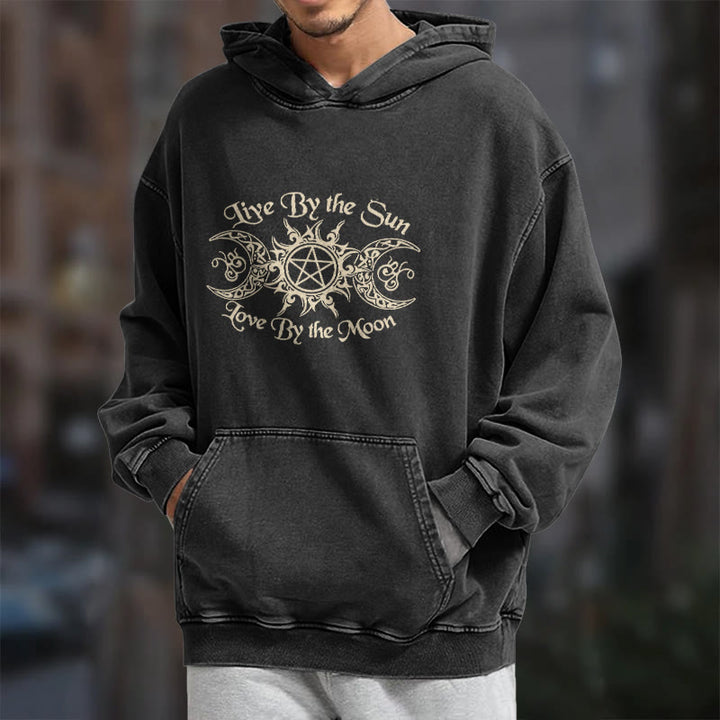 WorldNorse Live By The Sun Celtic Knot Washed Hoodie - image 8