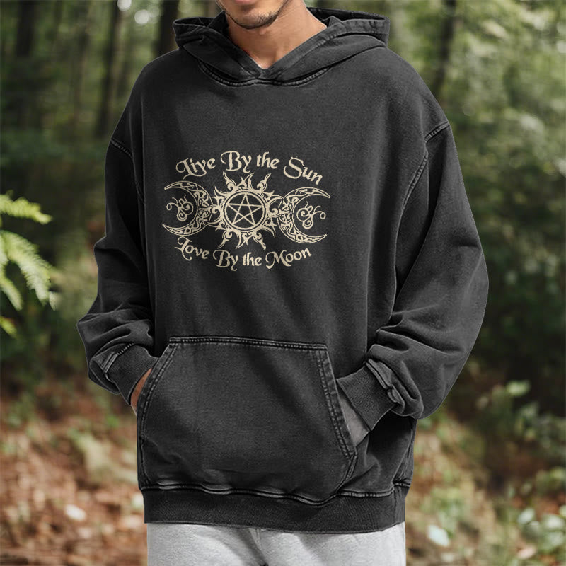 WorldNorse Live By The Sun Celtic Knot Washed Hoodie - image 7
