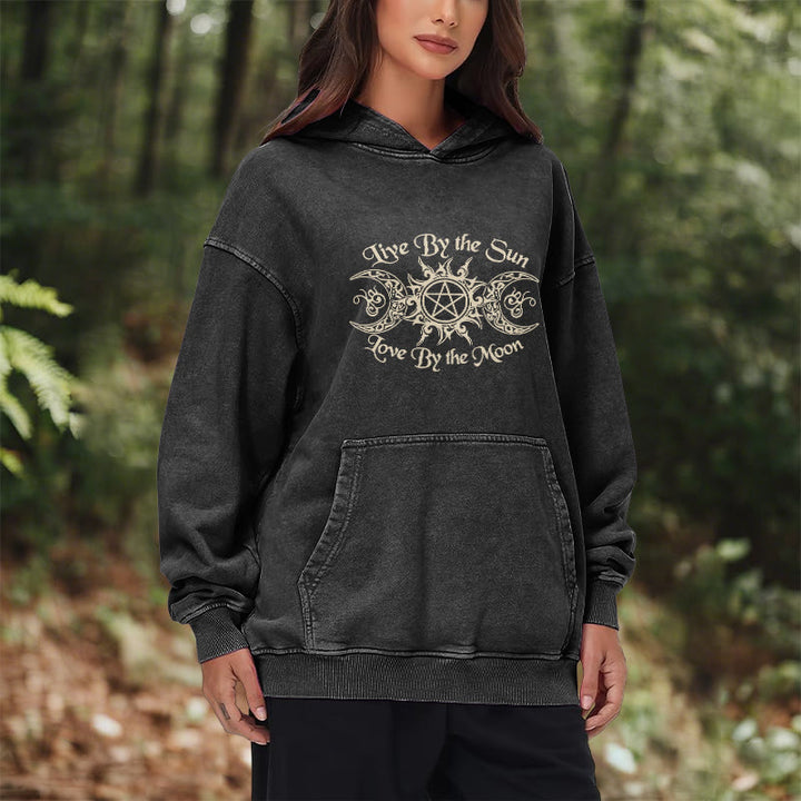WorldNorse Live By The Sun Celtic Knot Washed Hoodie - image 10