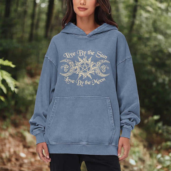 WorldNorse Live By The Sun Celtic Knot Washed Hoodie - image 24