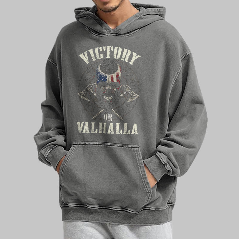 WorldNorse Victory Or Valhalla Warrior Washed Hoodie - image 17