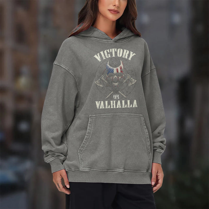 WorldNorse Victory Or Valhalla Warrior Washed Hoodie - image 20
