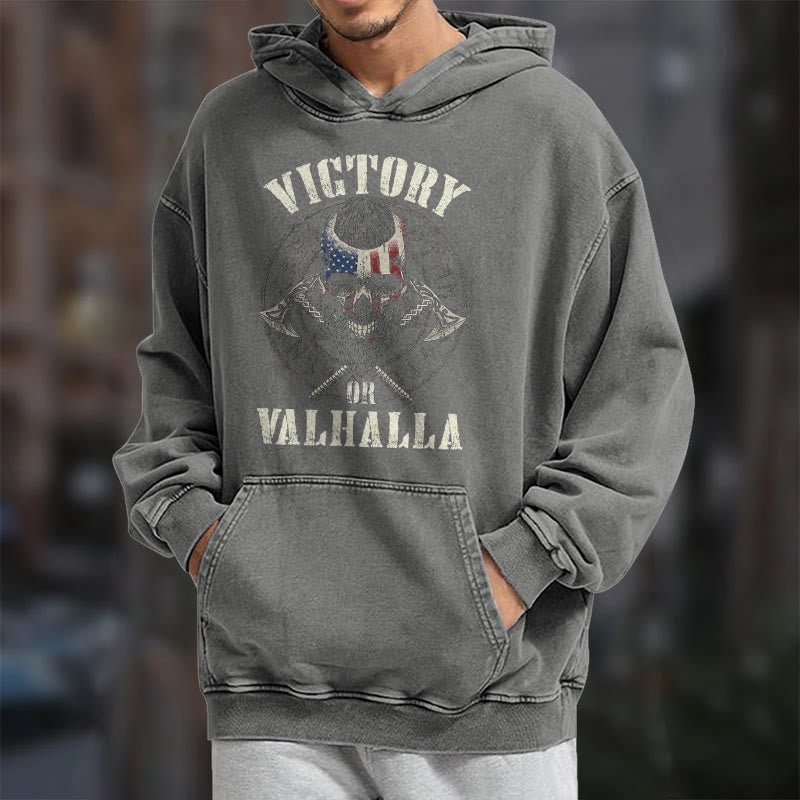 WorldNorse Victory Or Valhalla Warrior Washed Hoodie - image 18