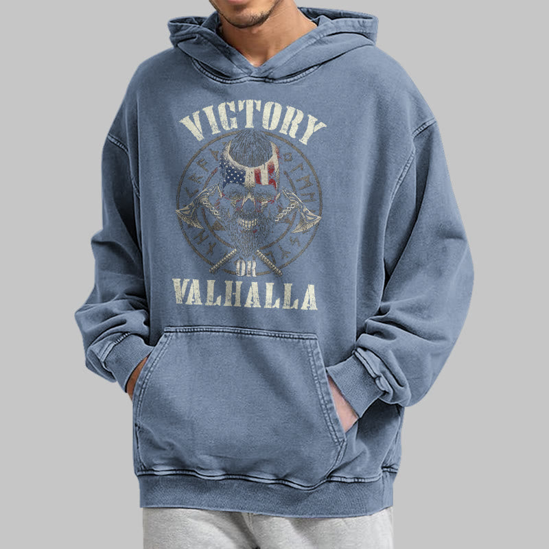 WorldNorse Victory Or Valhalla Warrior Washed Hoodie - image 24