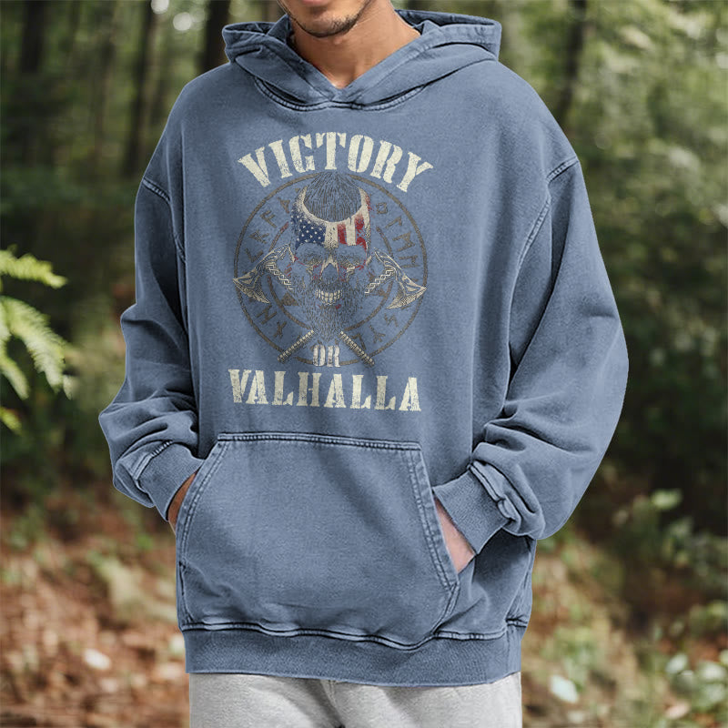 WorldNorse Victory Or Valhalla Warrior Washed Hoodie - image 26