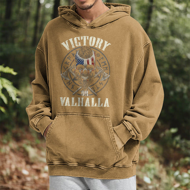 WorldNorse Victory Or Valhalla Warrior Washed Hoodie - image 31
