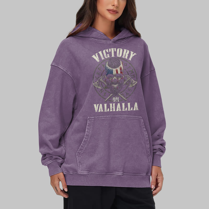 WorldNorse Victory Or Valhalla Warrior Washed Hoodie - image 39