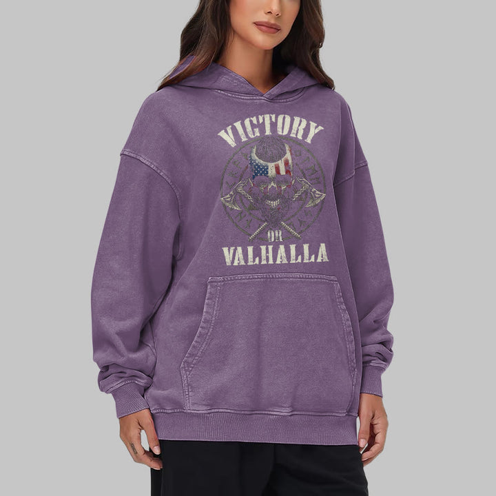 WorldNorse Victory Or Valhalla Warrior Washed Hoodie - image 39