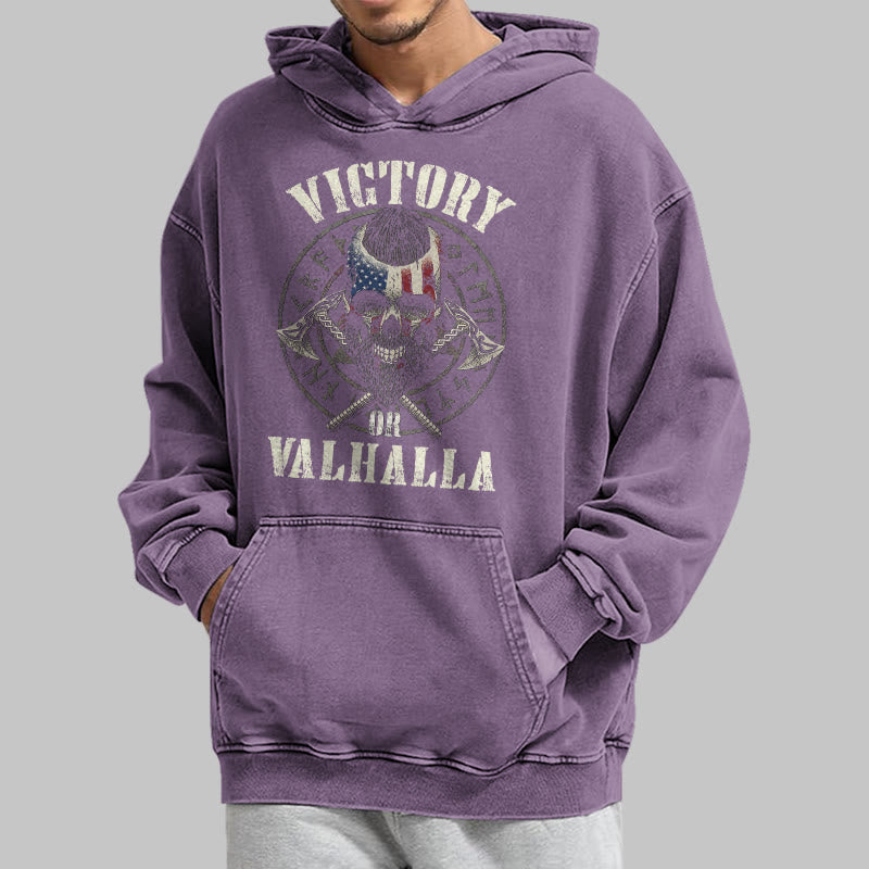 WorldNorse Victory Or Valhalla Warrior Washed Hoodie - image 37