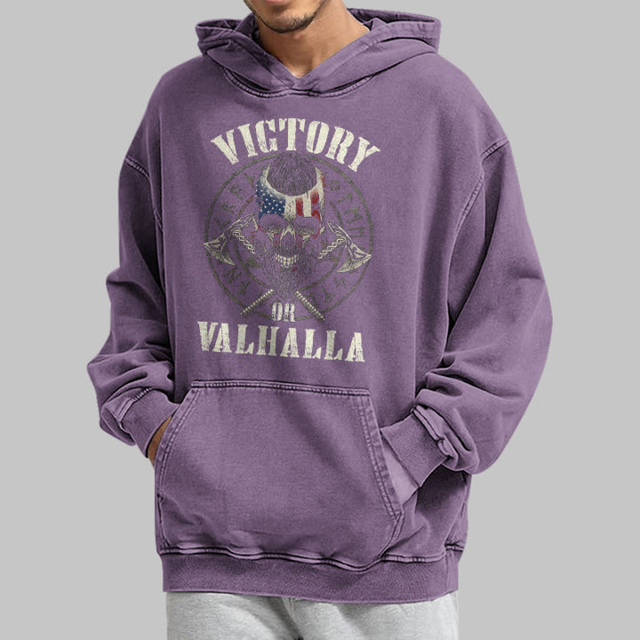 WorldNorse Victory Or Valhalla Warrior Washed Hoodie - image 37