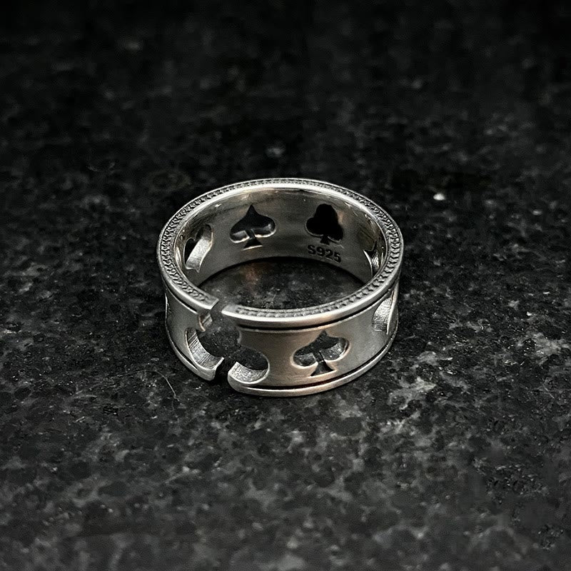 WorldNorse Playing Card Hollow Ring