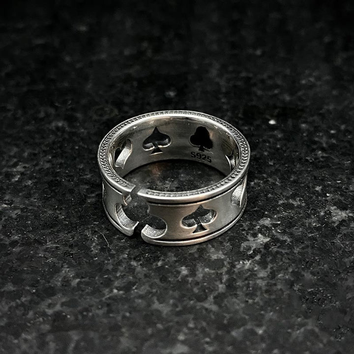 WorldNorse Playing Card Hollow Ring