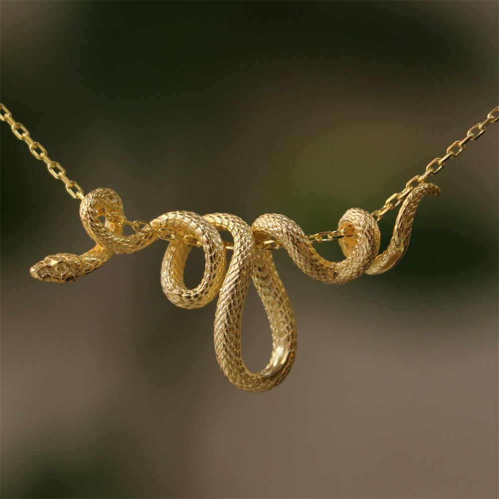 WorldNorse Glittering Golden Silver Snake Chain Necklace