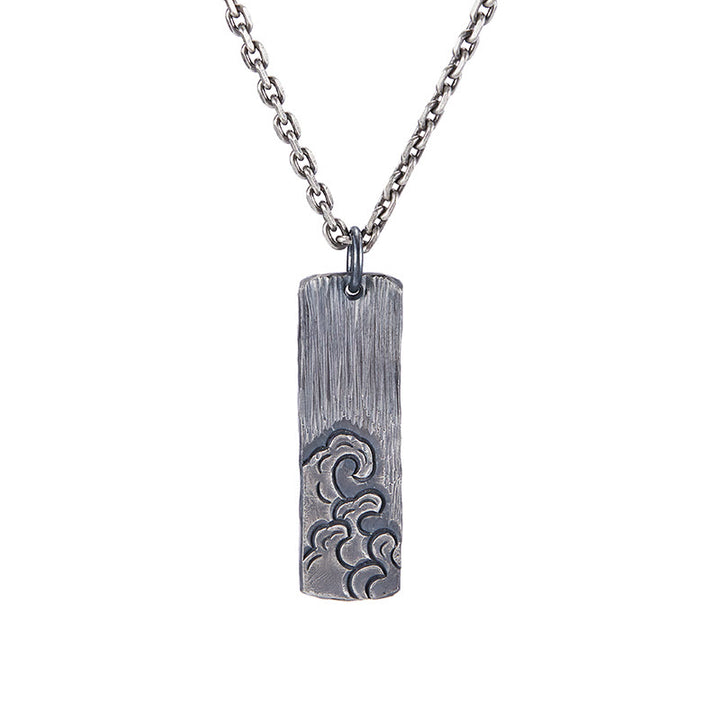 WorldNorse 925 Sterling Silver Waves Fire Necklace