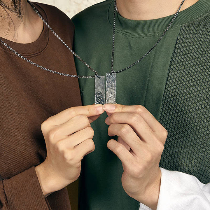 WorldNorse 925 Sterling Silver Waves Fire Necklace