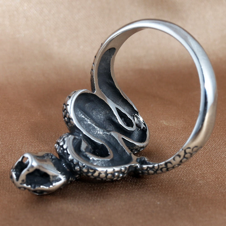 WorldNorse Coiled Serpent Snake Ring
