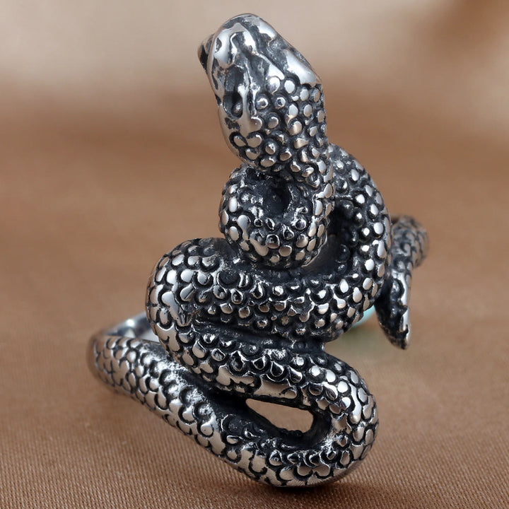 WorldNorse Coiled Serpent Snake Ring