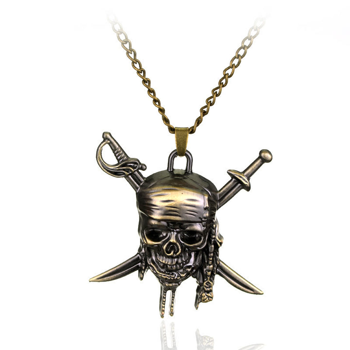 WorldNorse Punk Pirate Skull Charm Necklace