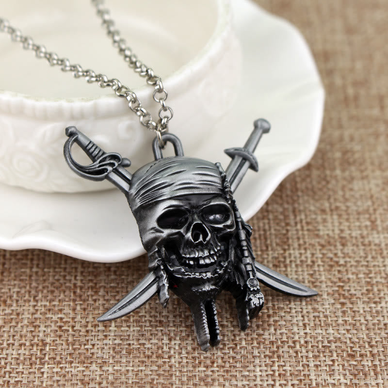 WorldNorse Punk Pirate Skull Charm Necklace