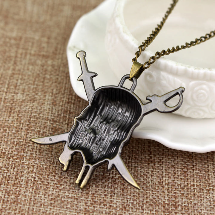 WorldNorse Punk Pirate Skull Charm Necklace