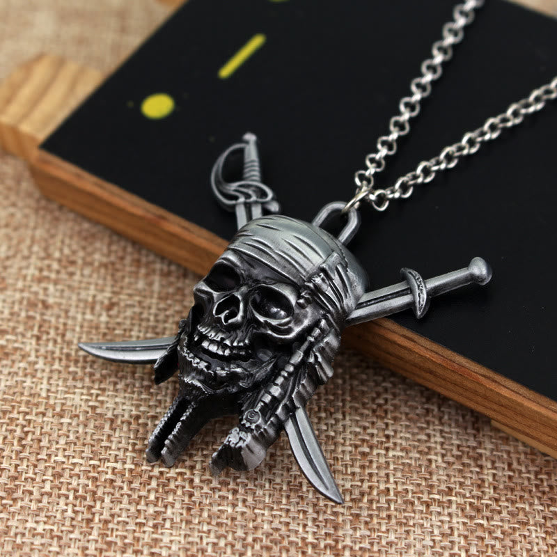WorldNorse Punk Pirate Skull Charm Necklace