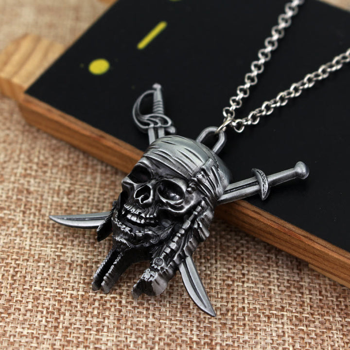 WorldNorse Punk Pirate Skull Charm Necklace