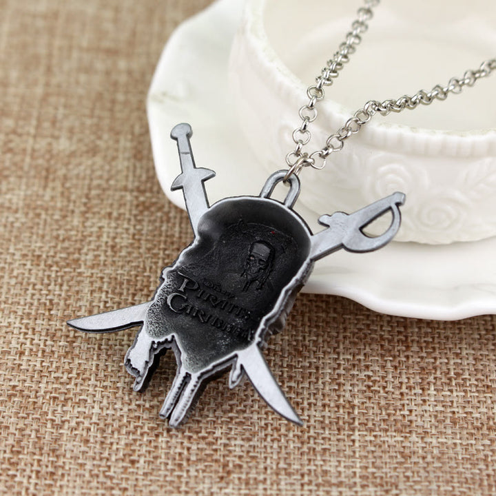 WorldNorse Punk Pirate Skull Charm Necklace