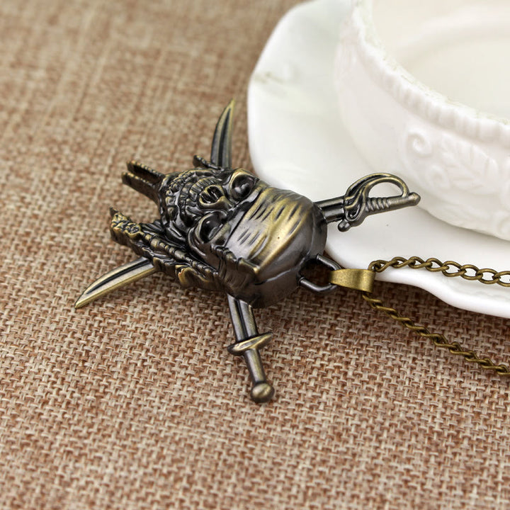 WorldNorse Punk Pirate Skull Charm Necklace