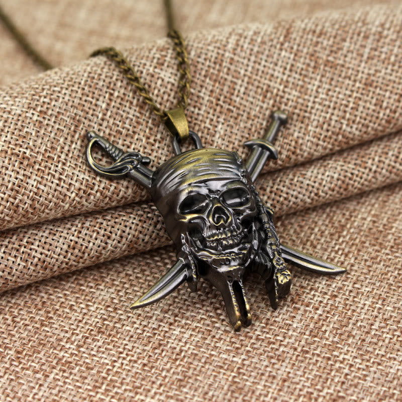 WorldNorse Punk Pirate Skull Charm Necklace