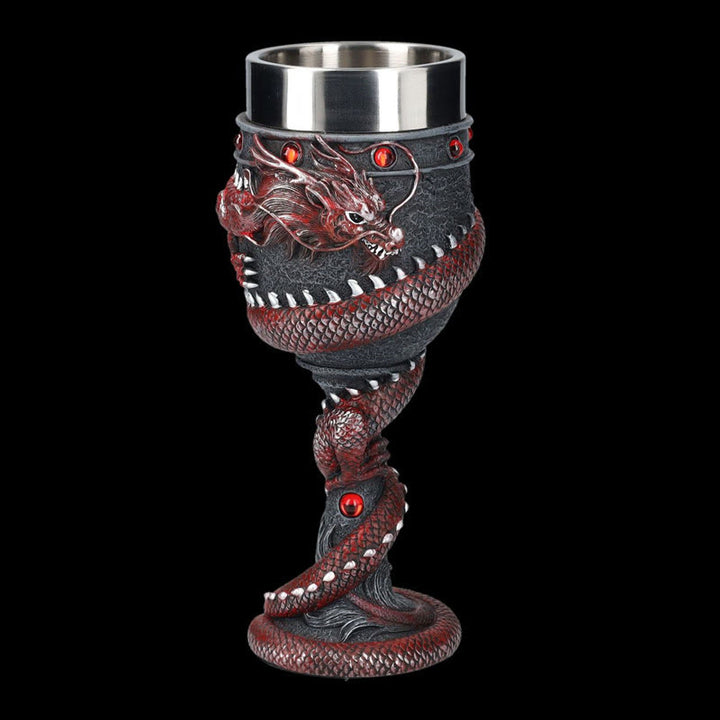 WorldNorse 3D Relief Medieval Viking Dragon Wine Goblet