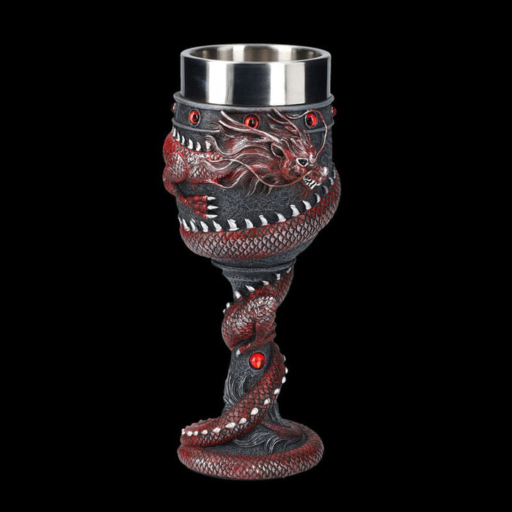 WorldNorse 3D Relief Medieval Viking Dragon Wine Goblet
