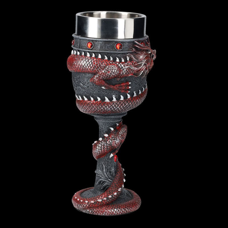 WorldNorse 3D Relief Medieval Viking Dragon Wine Goblet
