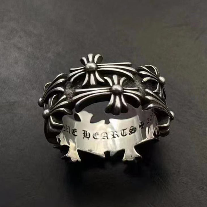 WorldNorse Gothic Double Cross Ring