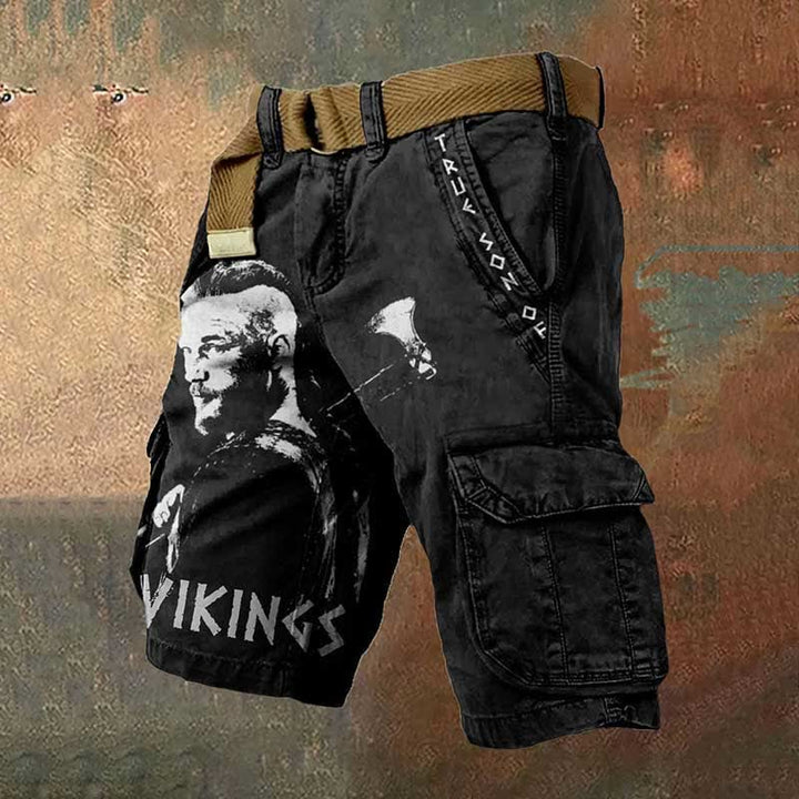 WorldNorse Viking Axe Rune Cargo Shorts - US/UK/AU50,EU60 (5XL) - image 1